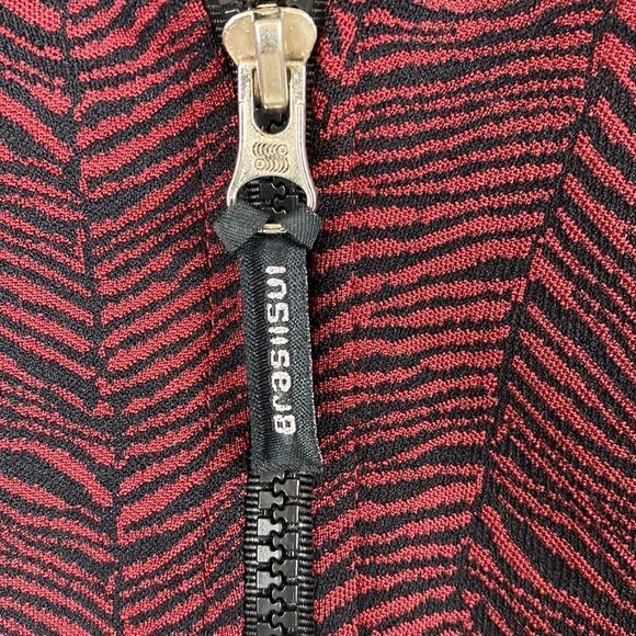 BrasilSul Athletic Jacket Sz Small Dark Red Black Zip Front - Picture 2 of 11